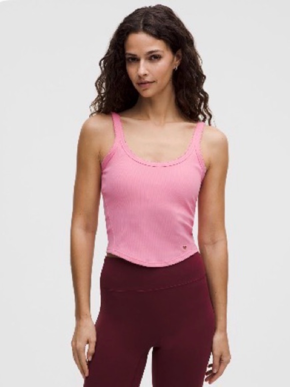 lululemon athletica Pink Ribbed Scoopneck Tank*heart